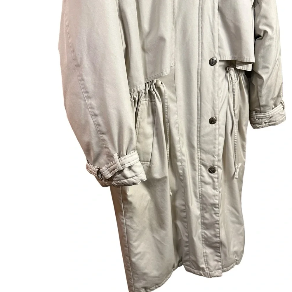 Middlebrook Park Down-Filled Long Beige Trench Coat Style Parka Size L